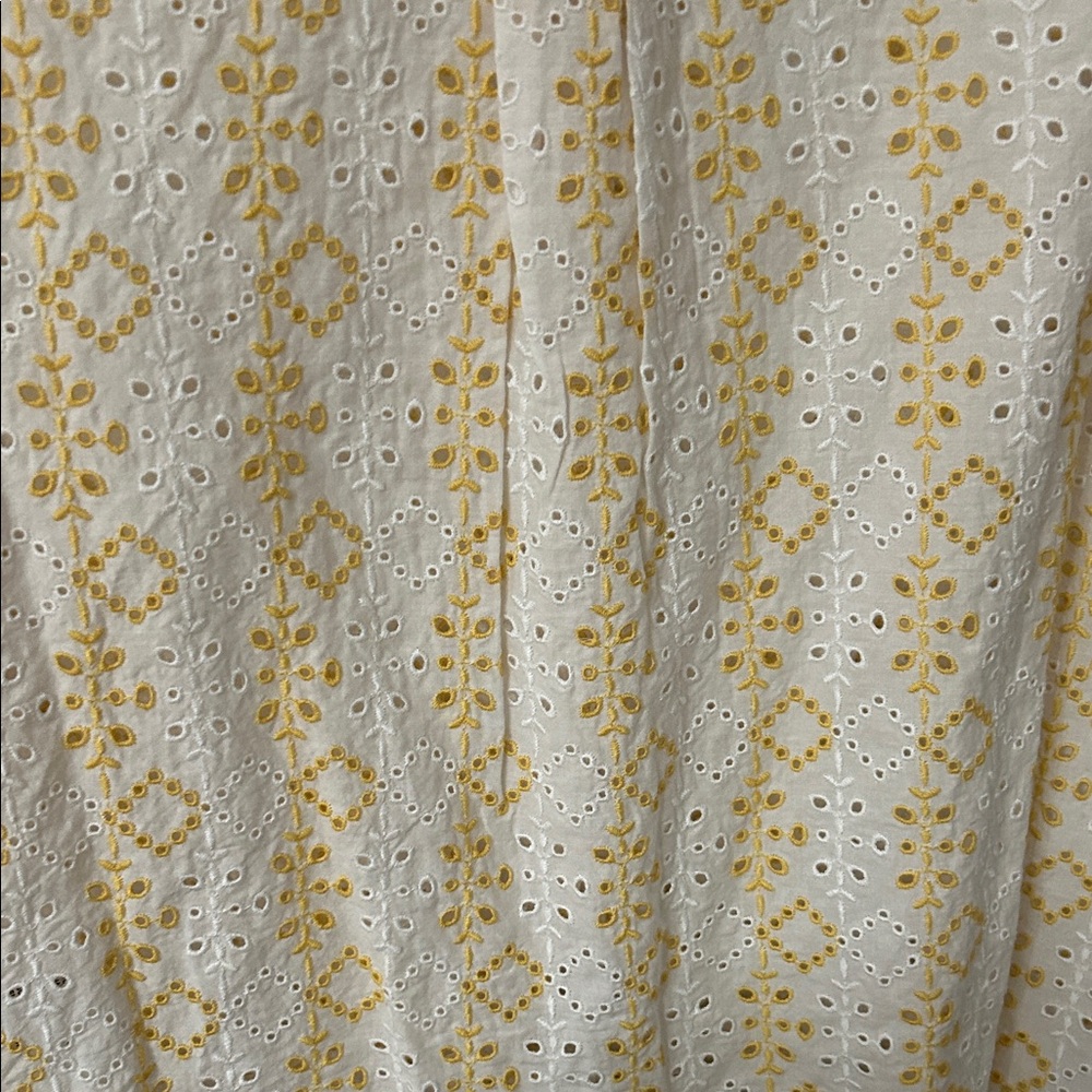 Karen Kane Tie Front Blouse Women’s L Tropic Sun Eyelet Bell Sleeves Spring NWT - Picture 10 of 15